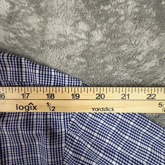 Brooks Brothers Men's L Slim Fit Blue & White Gingham LS Dress Shirt‎ SEE DESC - Picture 15 of 16